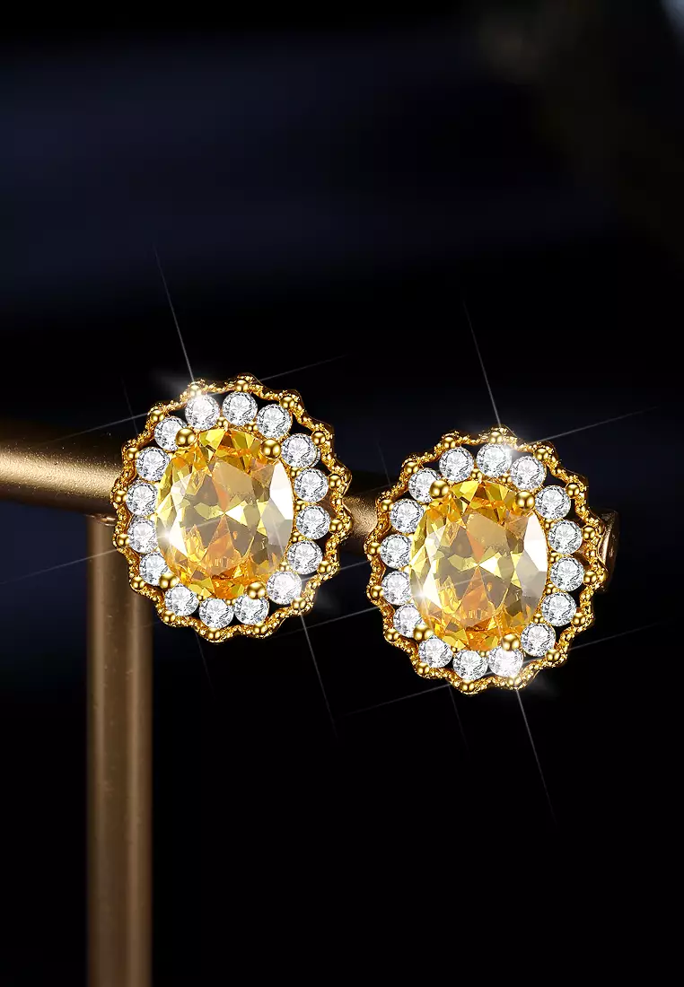 Anting Wanita Korean Fashion Berlian Anting Giwang Perhiasan Original Kotak Indah gold