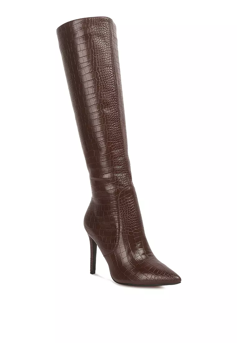 Dark brown shop stiletto boots