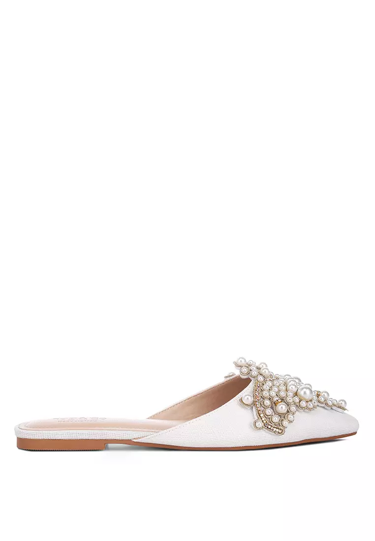 Embellished hot sale mules flat