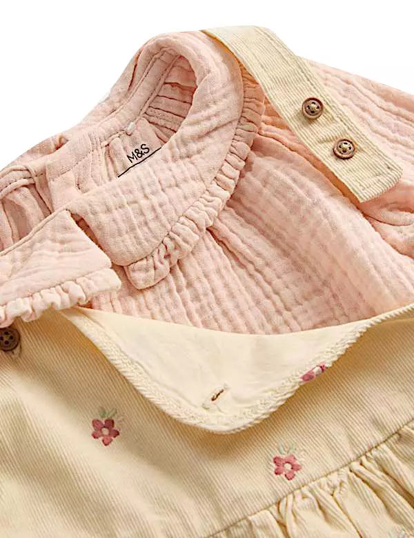 3pc Cotton Rich Cord Pinny Outfit