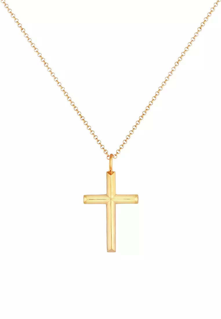 EXCLUSIVE Kalung Perhiasan Perak 925 Pria Chain Cross Gold Plated