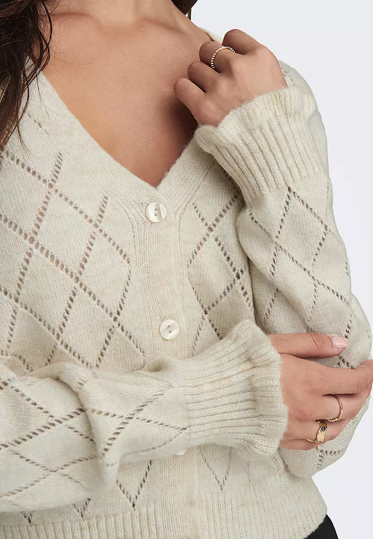 Letty L/S V-Neck Structured Cardigan