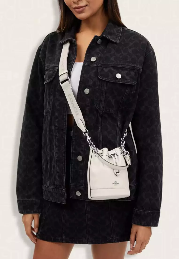 Coach Mini Bucket Bag Silver Chalk
