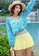 YG Fitness yellow and blue (3PCS) Simple Fresh Print Swimsuit Set D38B9USBB70F05GS_6