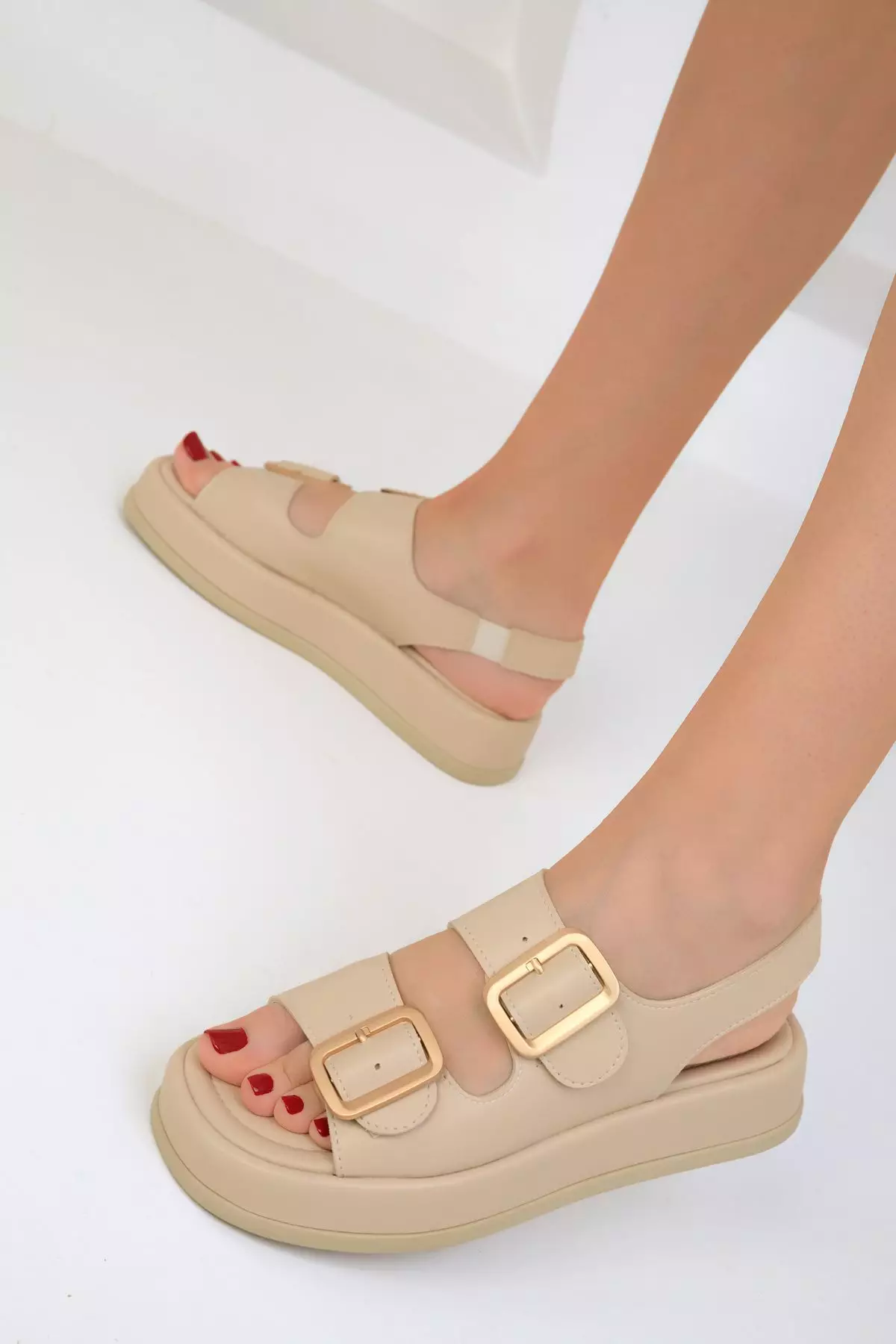 Buckled Flatform Sandals