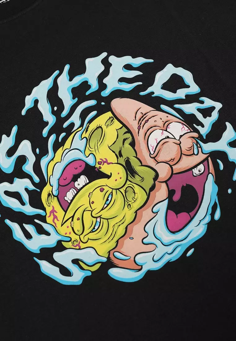 3Second SpongeBob Unisex T-Shirt Long Sleeve Relaxed Fit Cotton King Neptune 340125