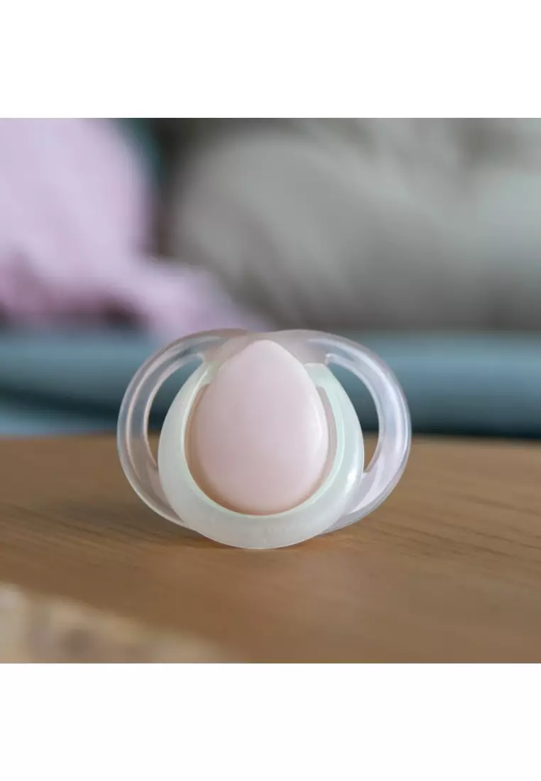 Night Time Soothers 0+ months, 2-pack, Pink