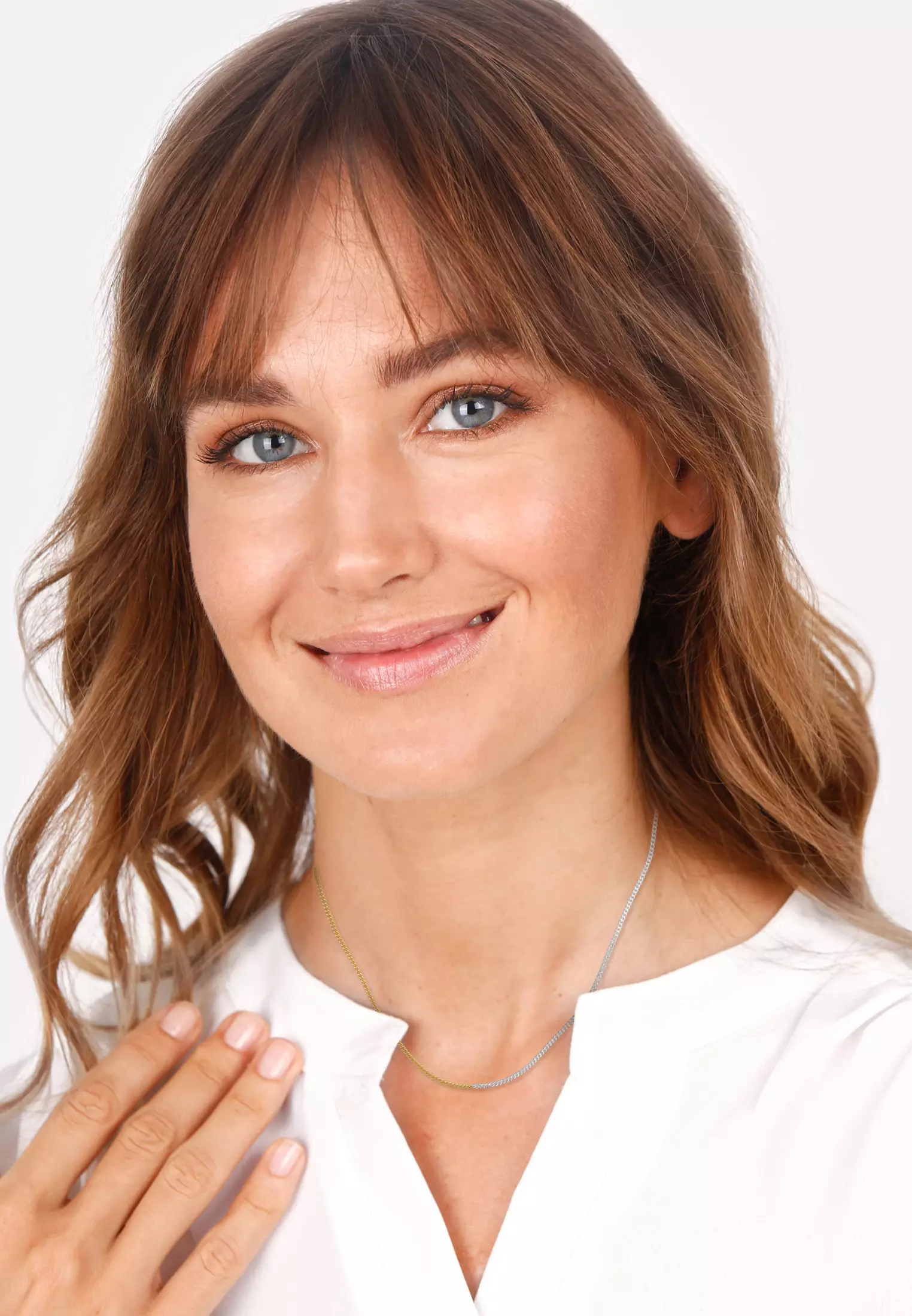 Necklace Curb Chain Basic Chunky Chain Bi-Color Trend Gold Plated