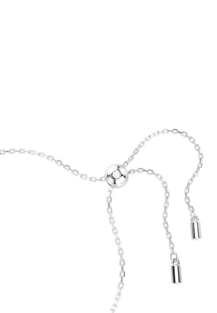 Matrix Tennis Bracelet, Mixed Cuts, Blue, Rhodium plated