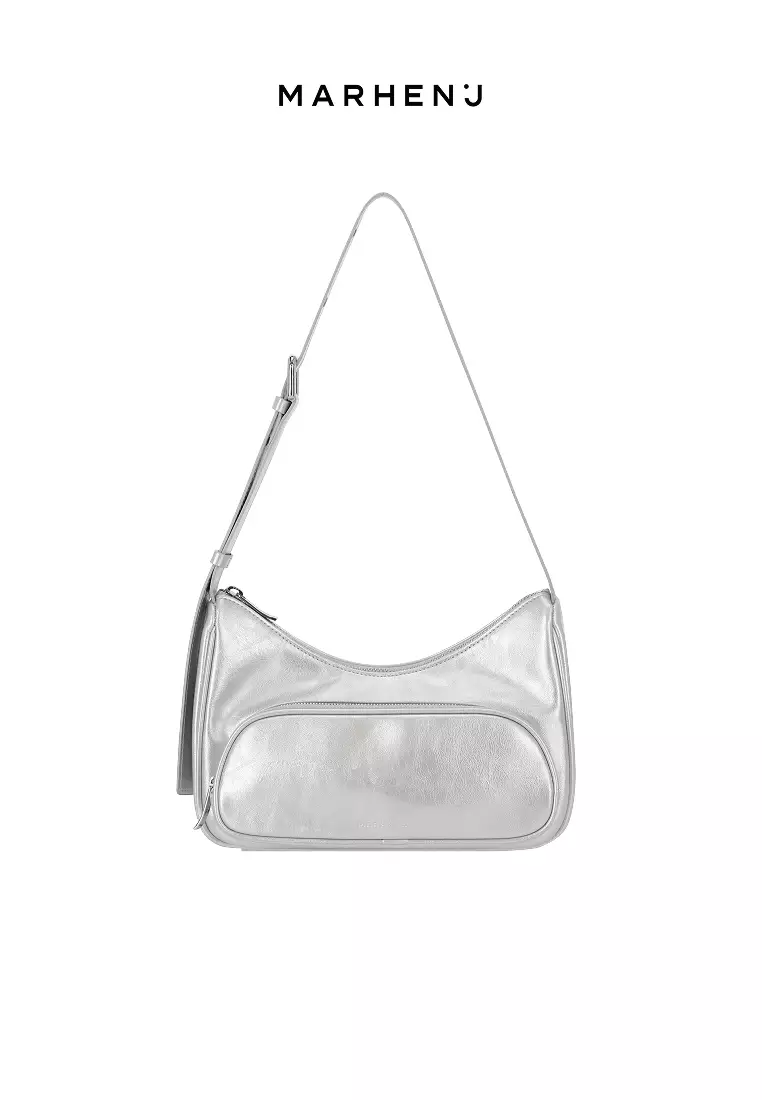 ELLEN Vegan Leather Crossbody Bag Silver