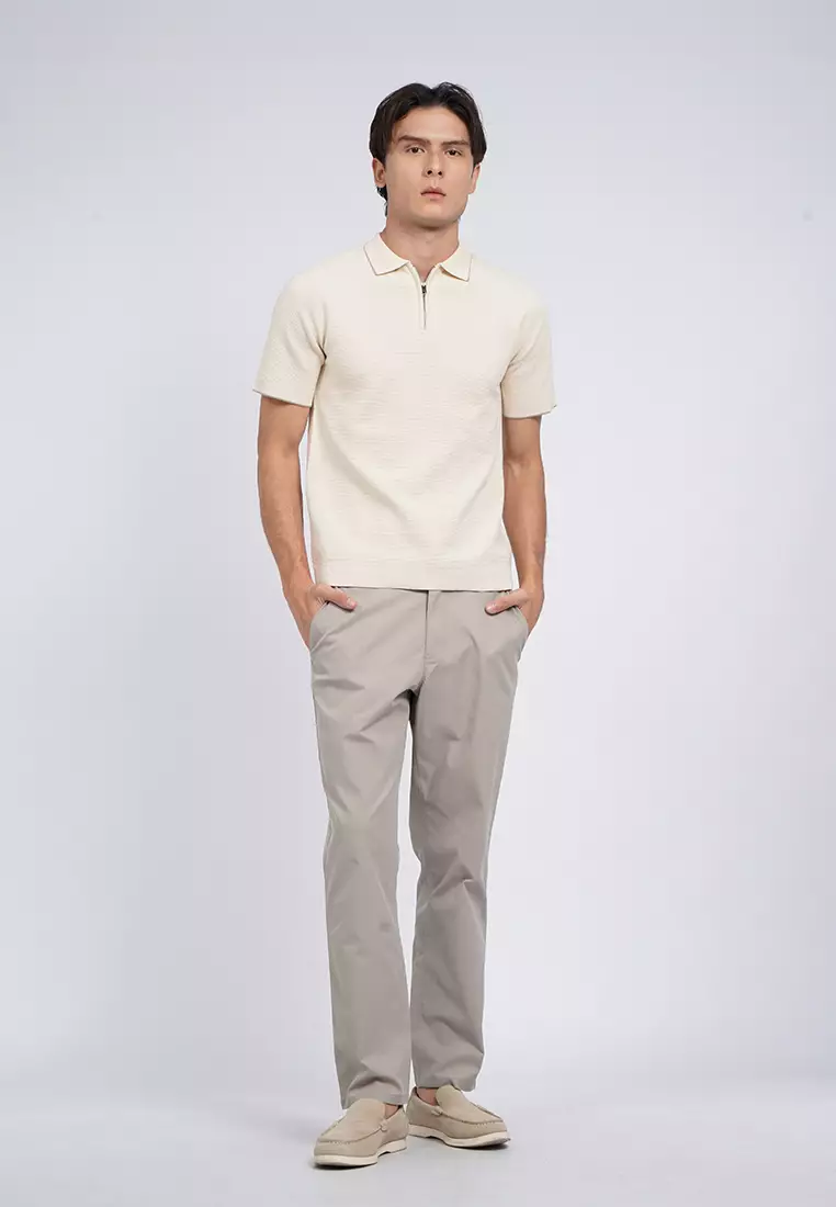 Short Sleeve Zipper Polo Shirt