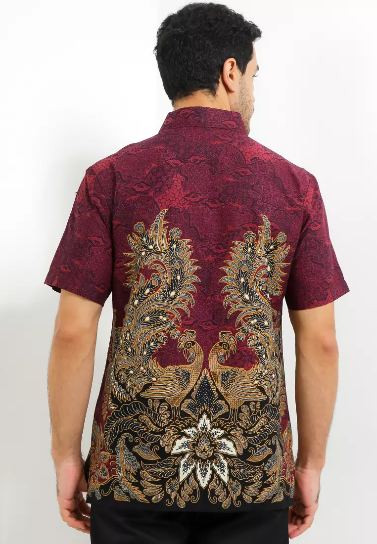 Hem Body Fit Batik Merak Kembar