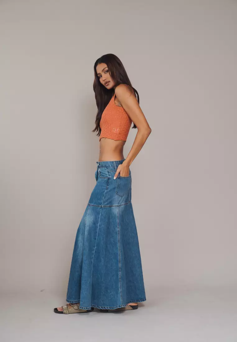 Denim outlet skirt zalora