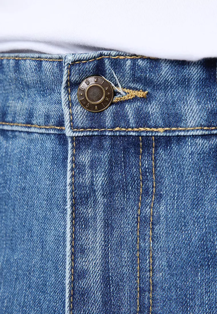 801 Reguler Fit Slub Jeans Light Blue Indigo - Celana Panjang Denim Pria