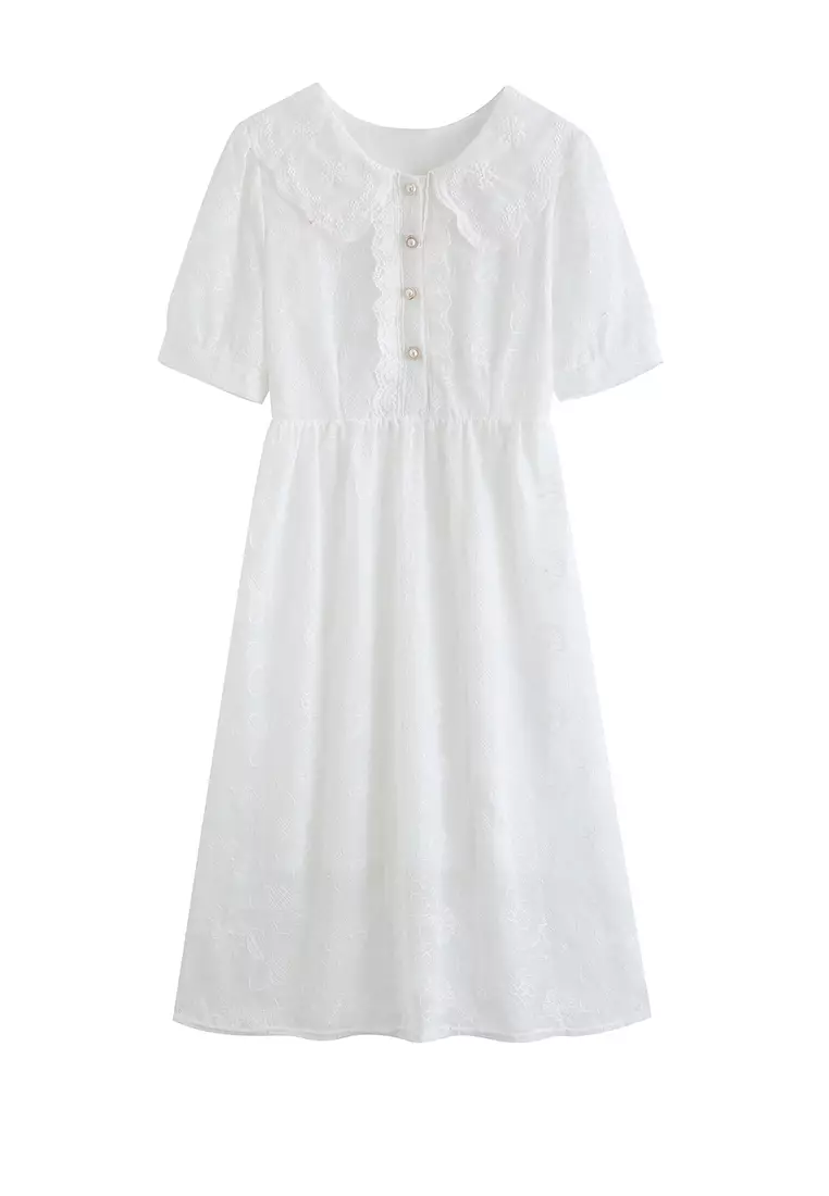Buy A-IN GIRLS French Vintage Embroidered Dress (With Lining) 2025
