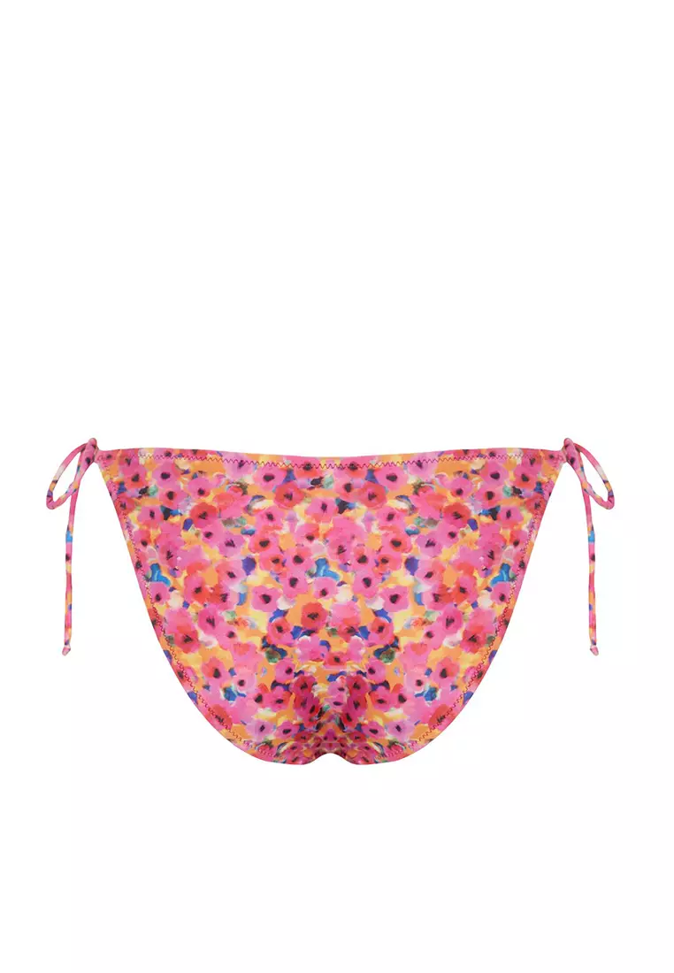 Floral Patterned Laced Brazilian Bikini Bottom TBESS24BA00117