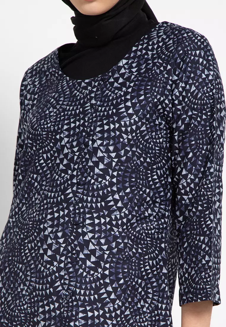 Daisy Tunic In Navy Print