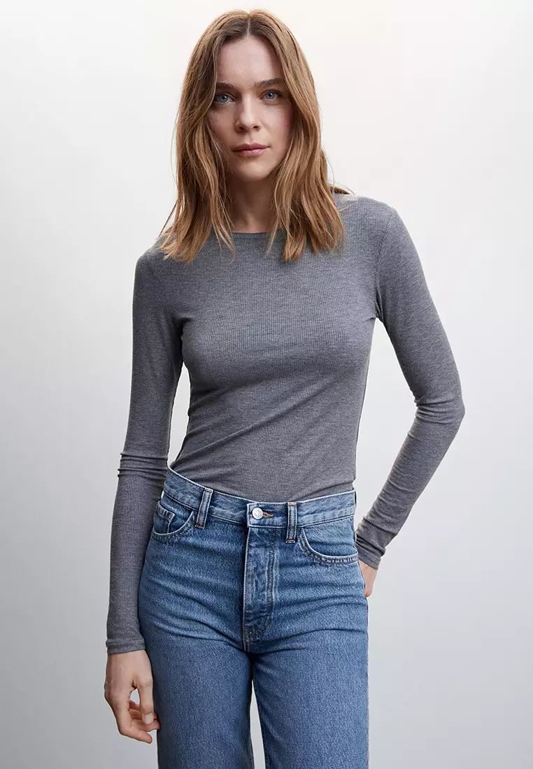 High-Rise Straight Jeans With Slits