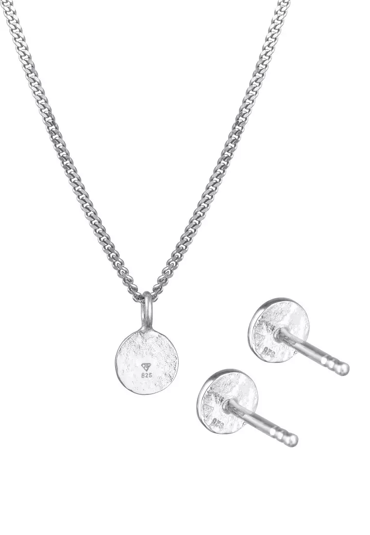 Set Perhiasan Perak 925 Wanita Pendant Platelet Set Stud 