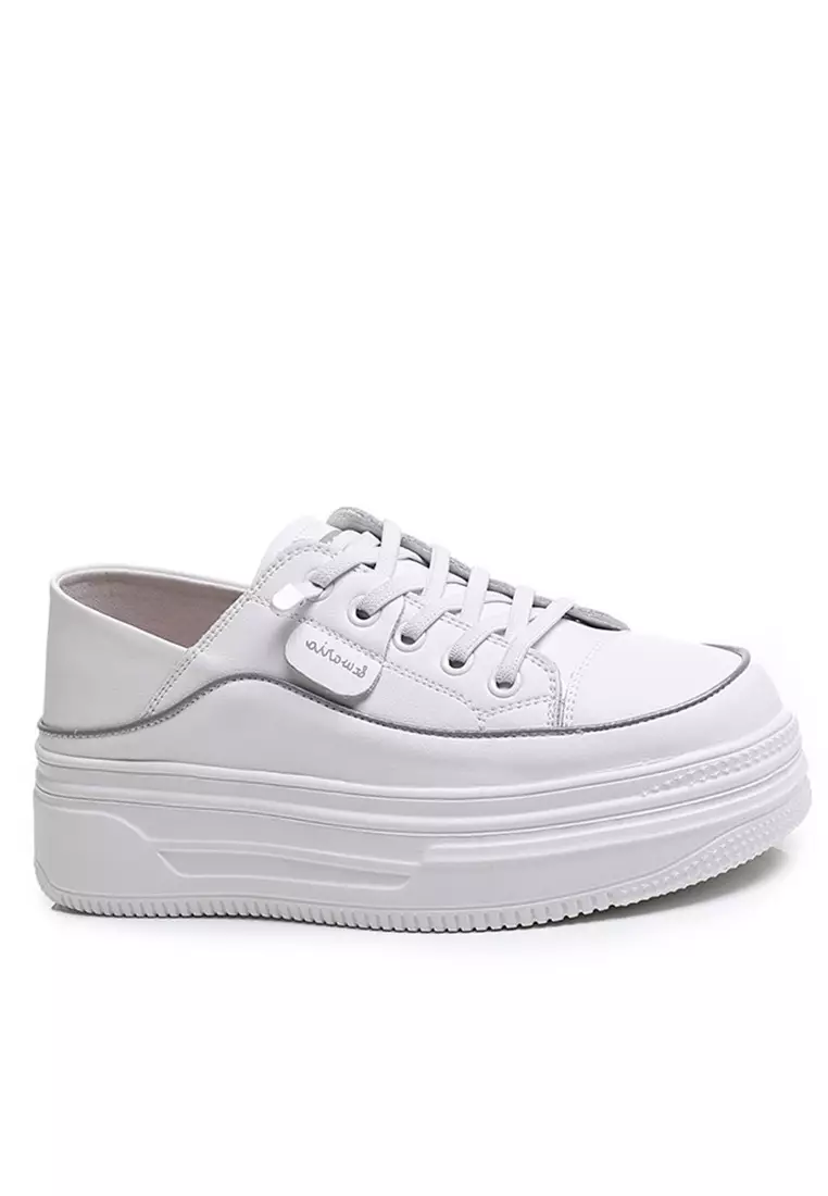 Discount on Twenty Eight Shoes  shoes - SKU: Genuine Leather Thick-Sole White Sneakers Rx-T3969