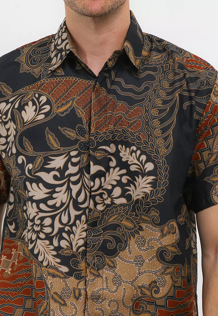 Arjanta Kemeja Batik Exclusive Premium Pria Casual Modern Lengan Pendek