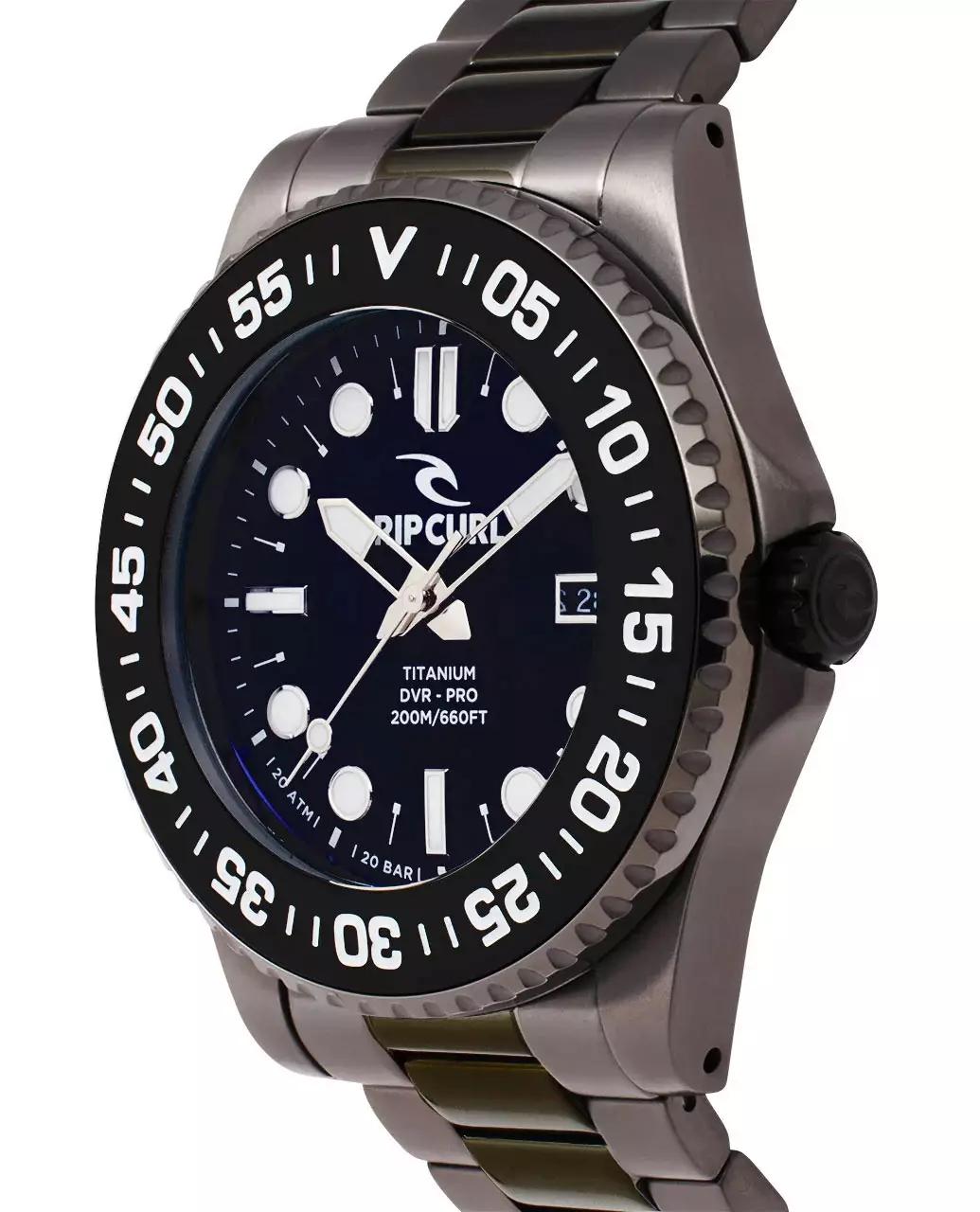 Rip Curl Men Mick Fanning Titanium Dvr Pro Watch - Black