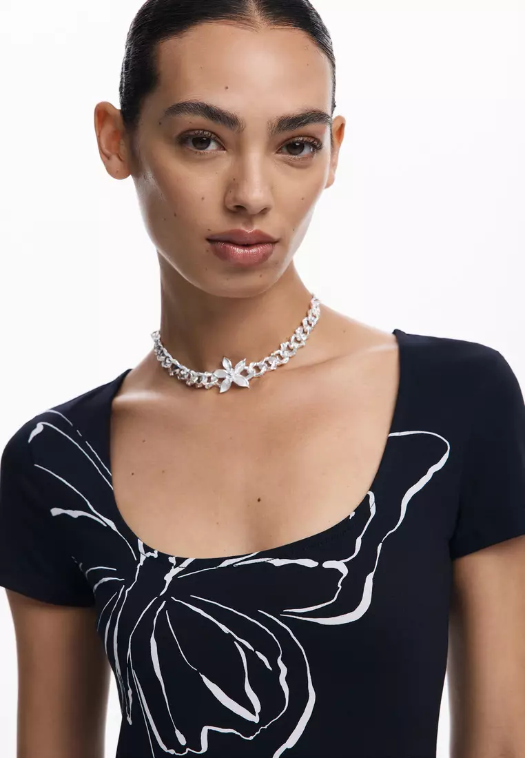 Desigual Woman Butterfly midi dress.