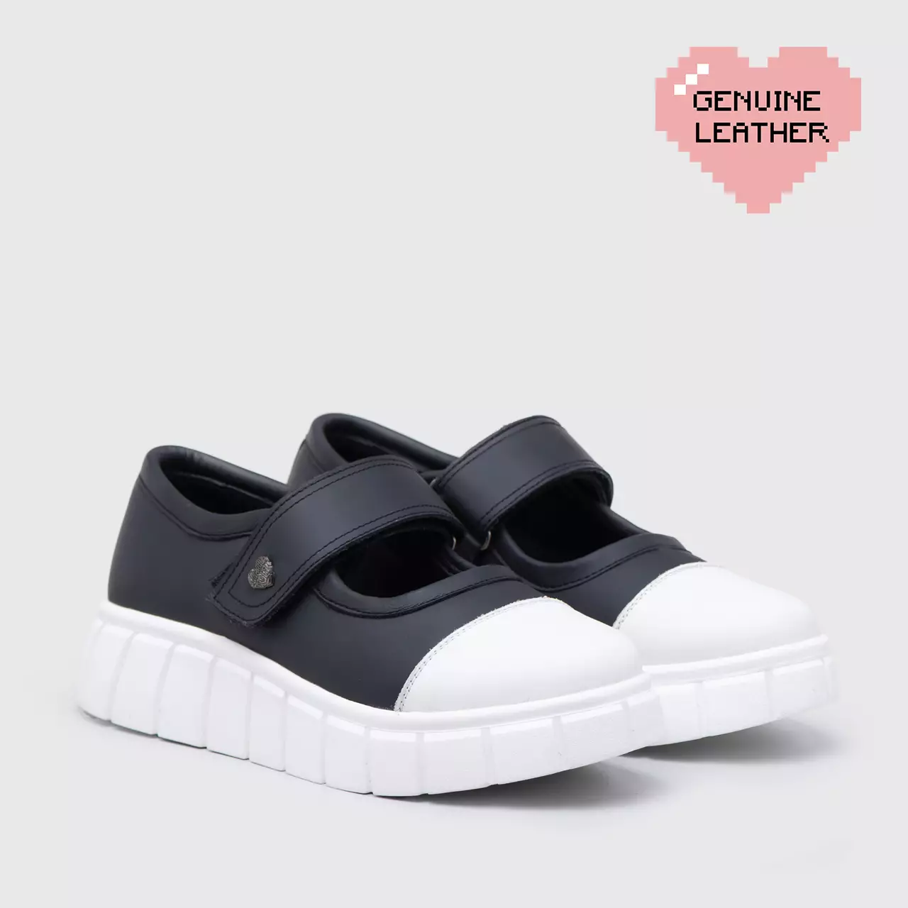 Achilla Mary Jane Sneakers Genuine Leather BnW