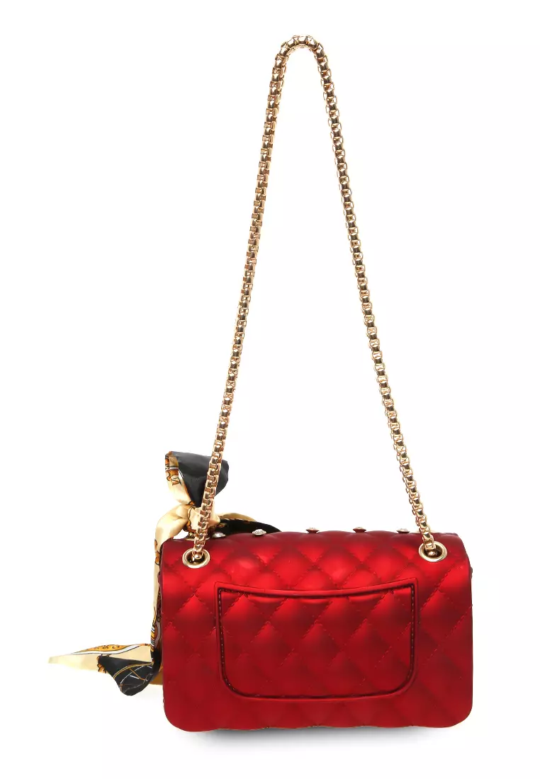 Hata Tas Slempang Wanita Free Boneka & Syal Random Slingbags Jelly - Maroon