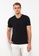 LC WAIKIKI black V-Neck Short Sleeve T-Shirt 554F2AAA7F93EBGS_2