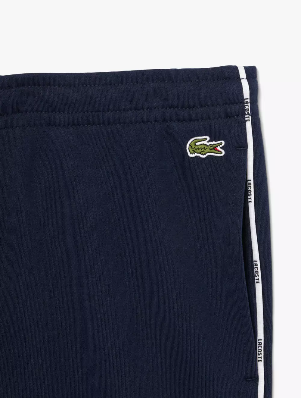 Logo Trim Cotton Fleece Shorts - Blue