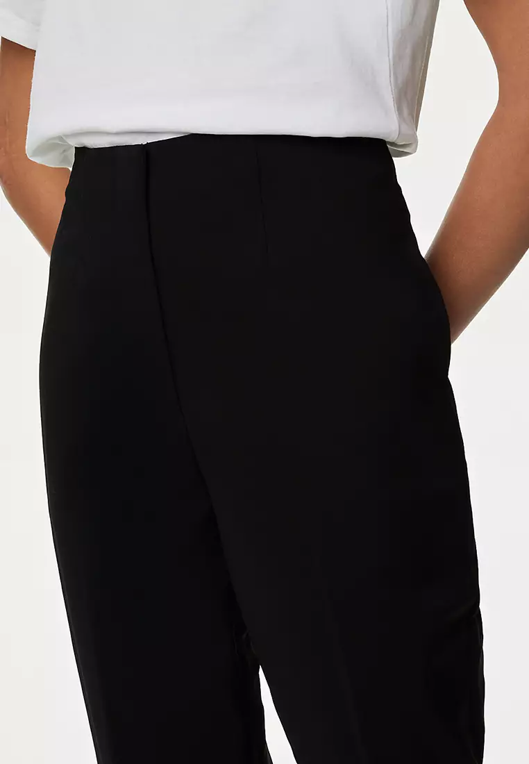 Cotton Slim Fit Cropped Trousers