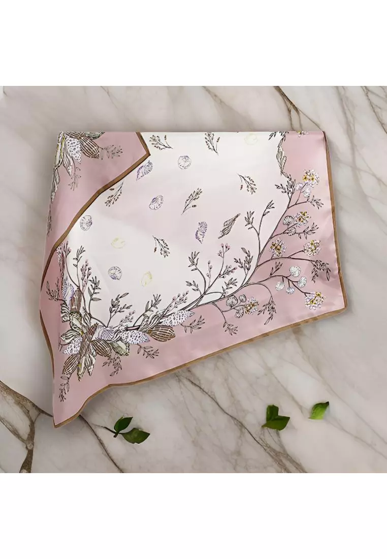 Luxury Silk Ladies' Large Scarf, Sun-Proof Crepe Satin, Premium Souvenir.