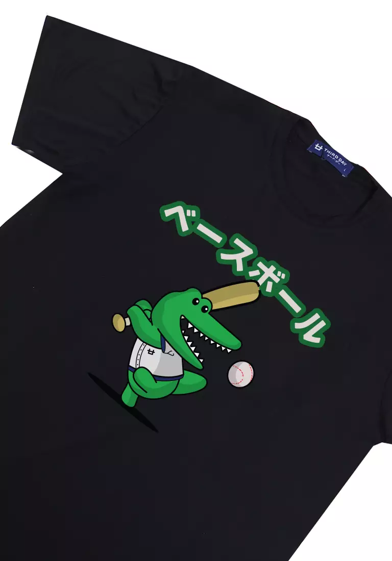 MTN03 kaos pria distro instacool draco baseball hitam