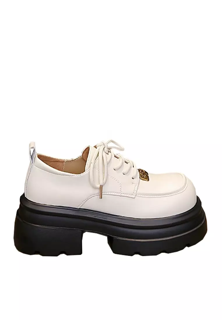 Discount on Twenty Eight Shoes  shoes - SKU: VANSA Cow Leather With Microfiber Leathers Lace Up Loafers VSW-F-KLA2504