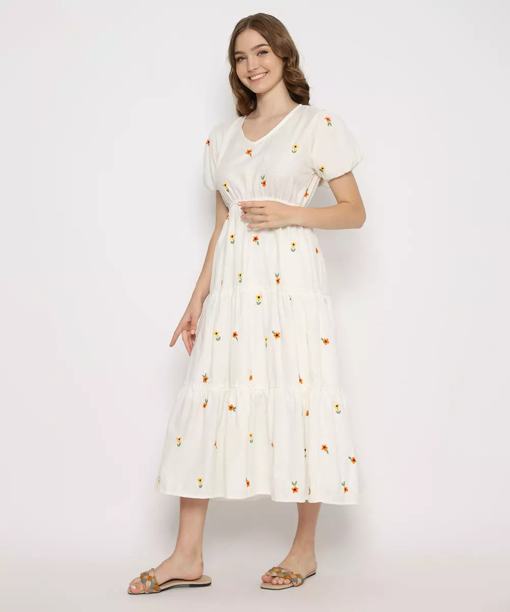 Maddie Long Dress Off White Beachwear By Coast Couture Bali