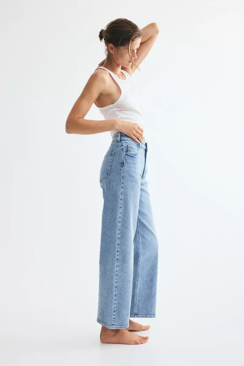 Buy H&M Wide High Waist Jeans Online | ZALORA Malaysia