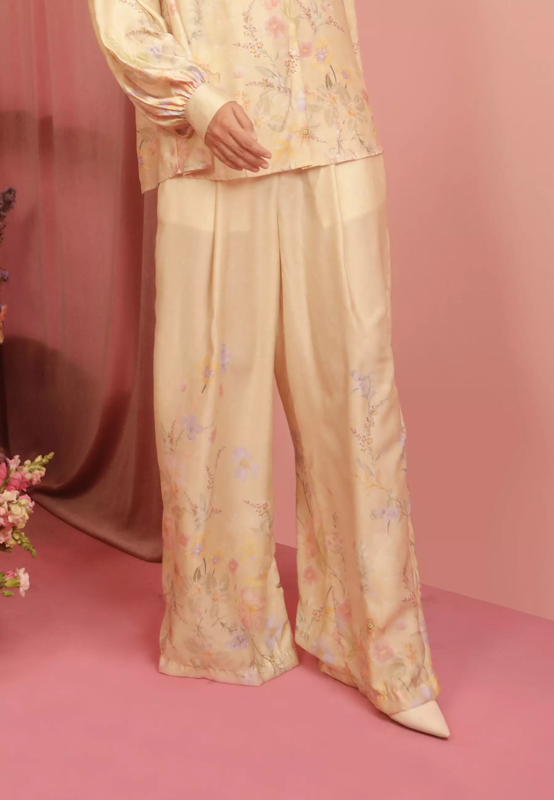 HijabChic Preena Flora Botanica Mustard Pants