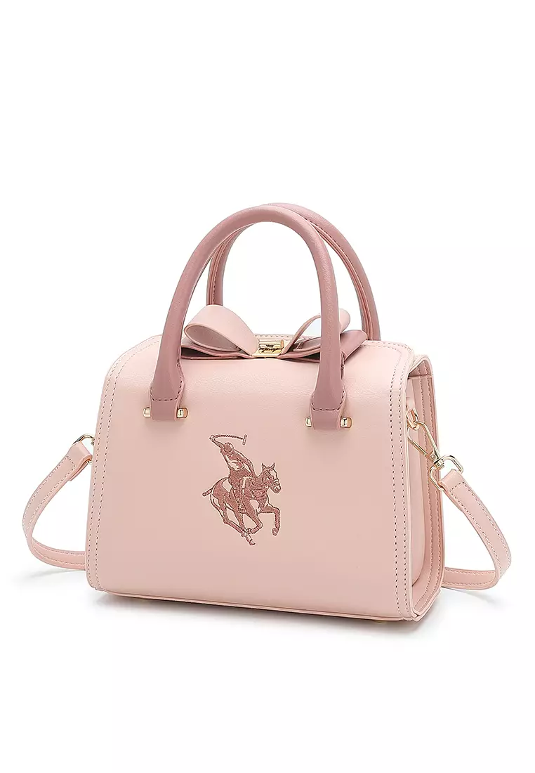 Logo Top Handle Bag / Sling Bag / Crossbody Bag - Light Pink