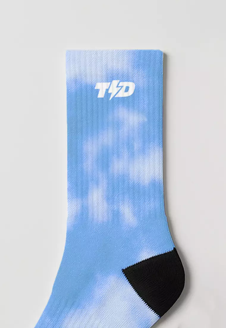 ABA26 Kaos Kaki Wanita Biru Tie Dye Td Bolt