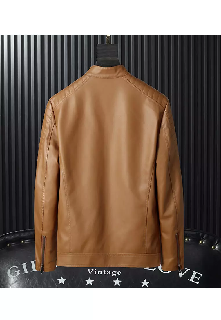 Men's Faux Leather Biker Jacket MJ6606