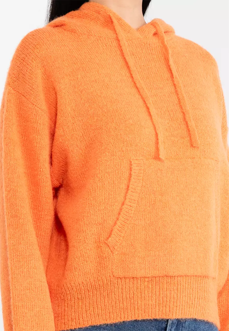 Faux Mohair Hooded Pullover