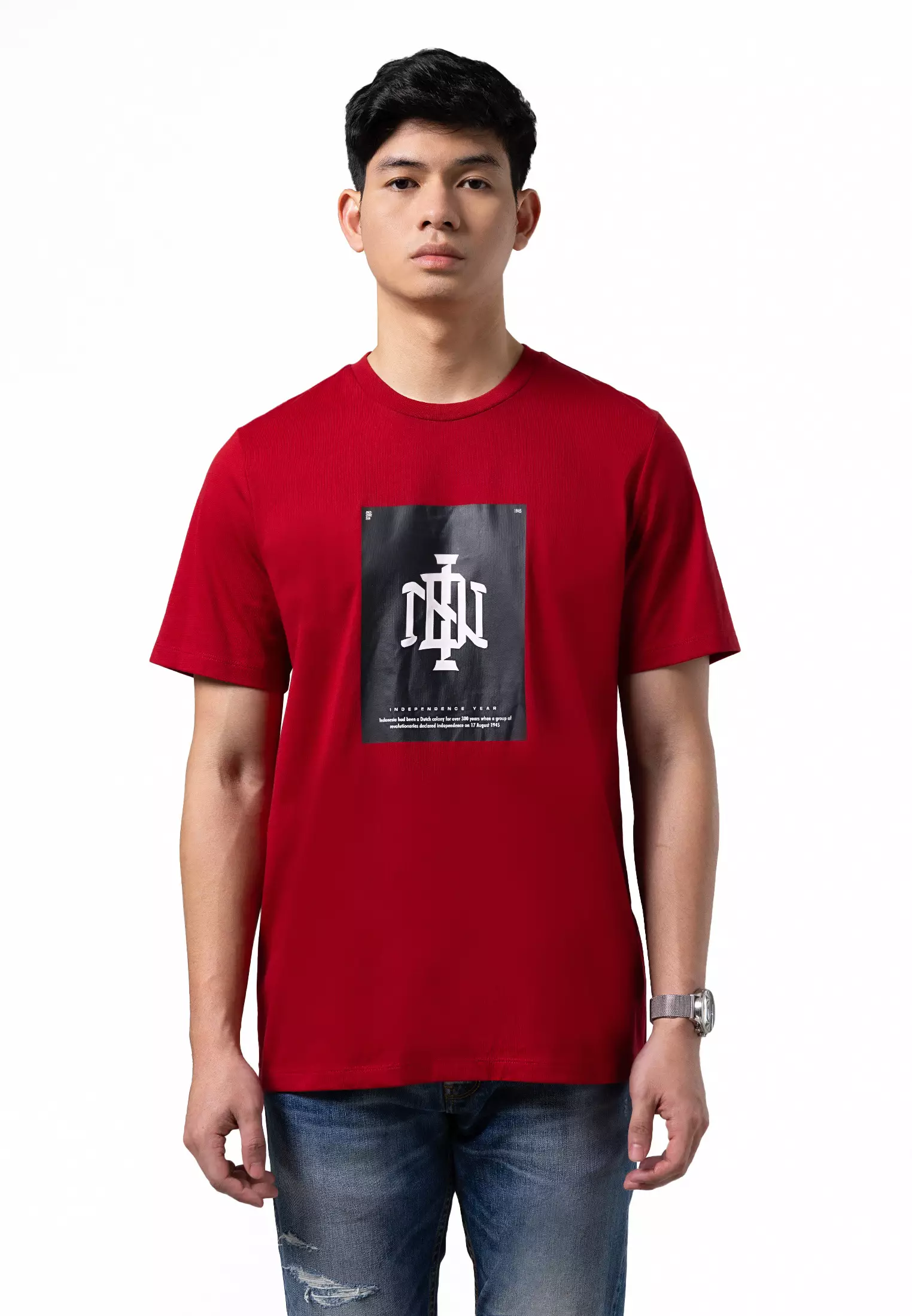 MANZONE Kaos Lengan Pendek Pria MZT-ID-NARAYANA - RED