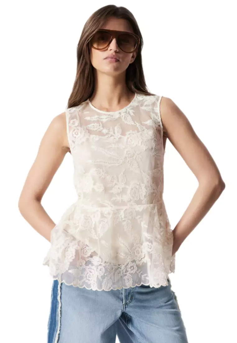 Lace Peplum Top