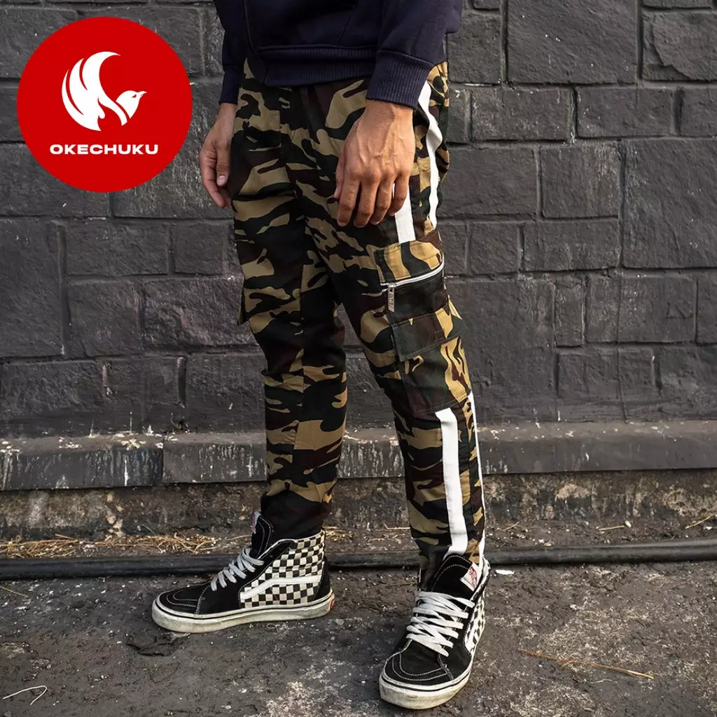 OKECHUKU Pedro  Celana Army Pria Cargo Unisex / Cargo Pants / Celana Panjang Cargo Army