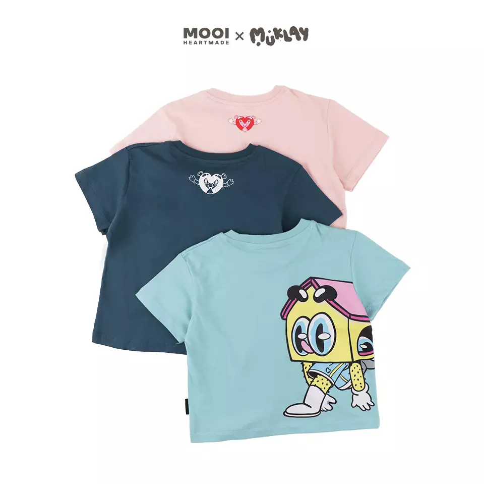 Mooi X Muklay Kaos Anak Unisex Graphic Tee Kids - Dusty Blue
