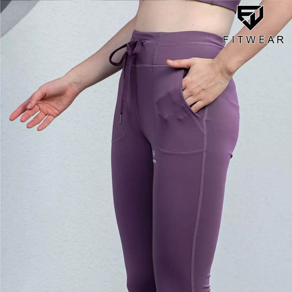 Fitwear Legging Jogger Big Size Olahraga Wanita MARTHA TIE POCKET - AMETHYST