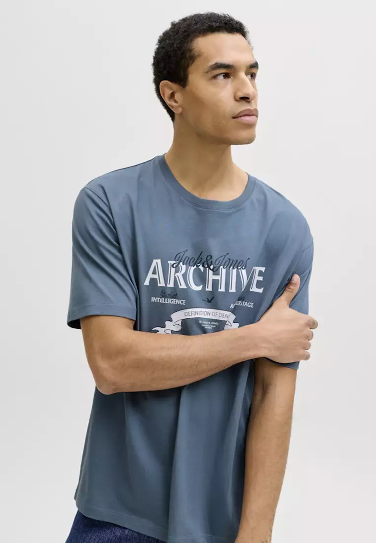 Short Sleeve Denim Crew Neck Tee