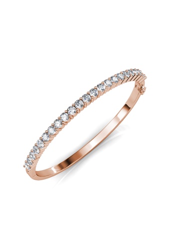 Her Jewellery pink and gold Circle Tennis Bangle (Rose Gold) - Made with premium grade crystals from Austria HE210AC08QHJSG_1
