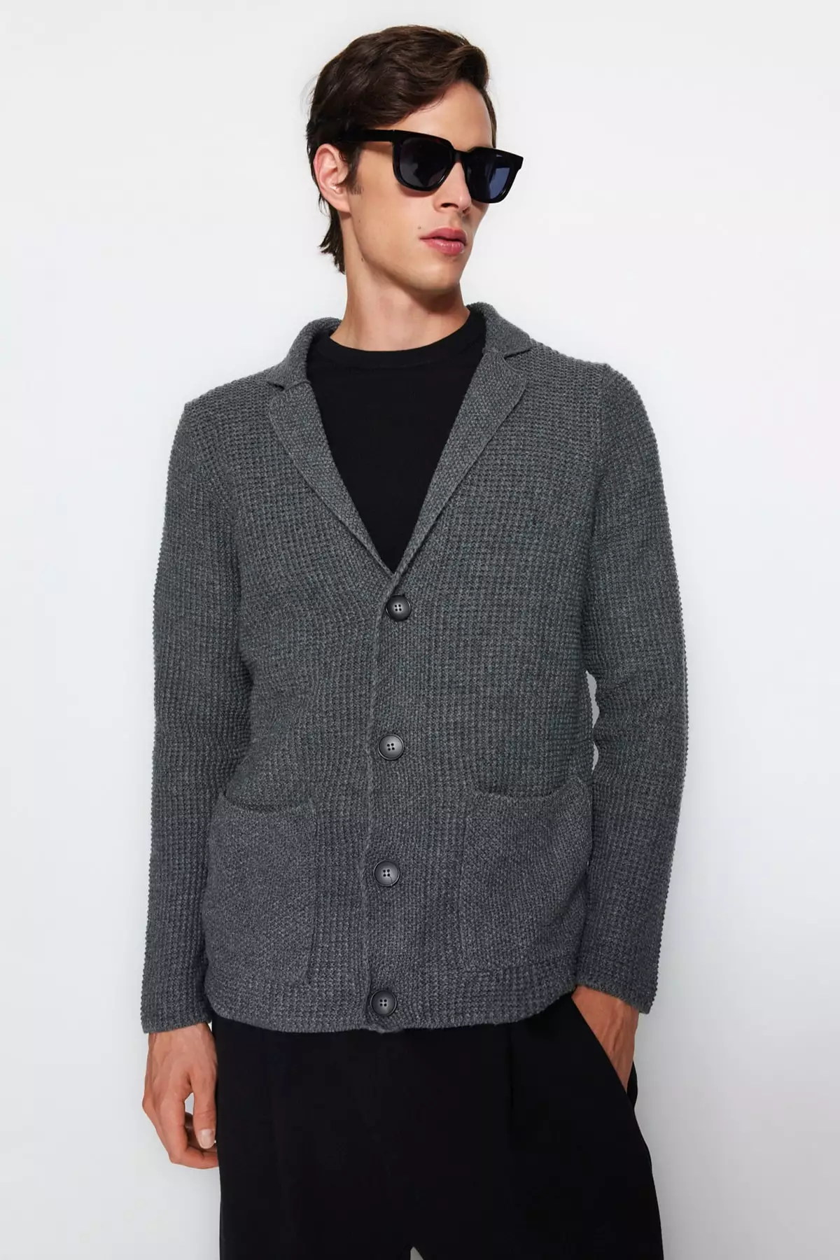 Mens fitted hotsell cardigan